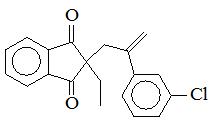 2-[2-(3-氯苯基)丙-2-烯-1-基]-2-乙基茚滿-1,3-二酮；
2-[2-(3-Chlorophenyl)-2-propen-1-yl]-2-ethyl-1H-indene-1,3(2H)-dione；
CPED