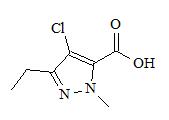 1-甲基-3-乙基-4-氯吡唑-5-甲酸； 
4-Chloro-3-ethyl-1-methyl-1H-pyrazole-5-carboxylic acid；
EMCA